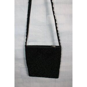 Beautiful Black Beaded Purse With Zipper